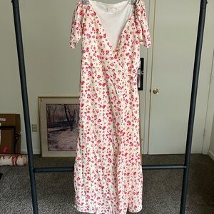 Altar'd State Floral Plunge Neck Wrap Maxi Sundress